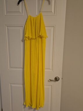 Bright Yellow Pleated Jumpsuit